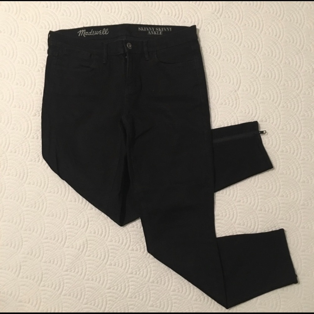 Madewell Skinny Skinny Ankle Black Jeans W/Zipper